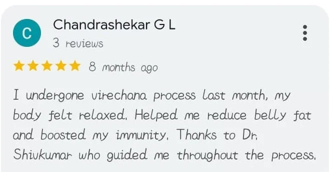 Google review from Chandrashekar G L
